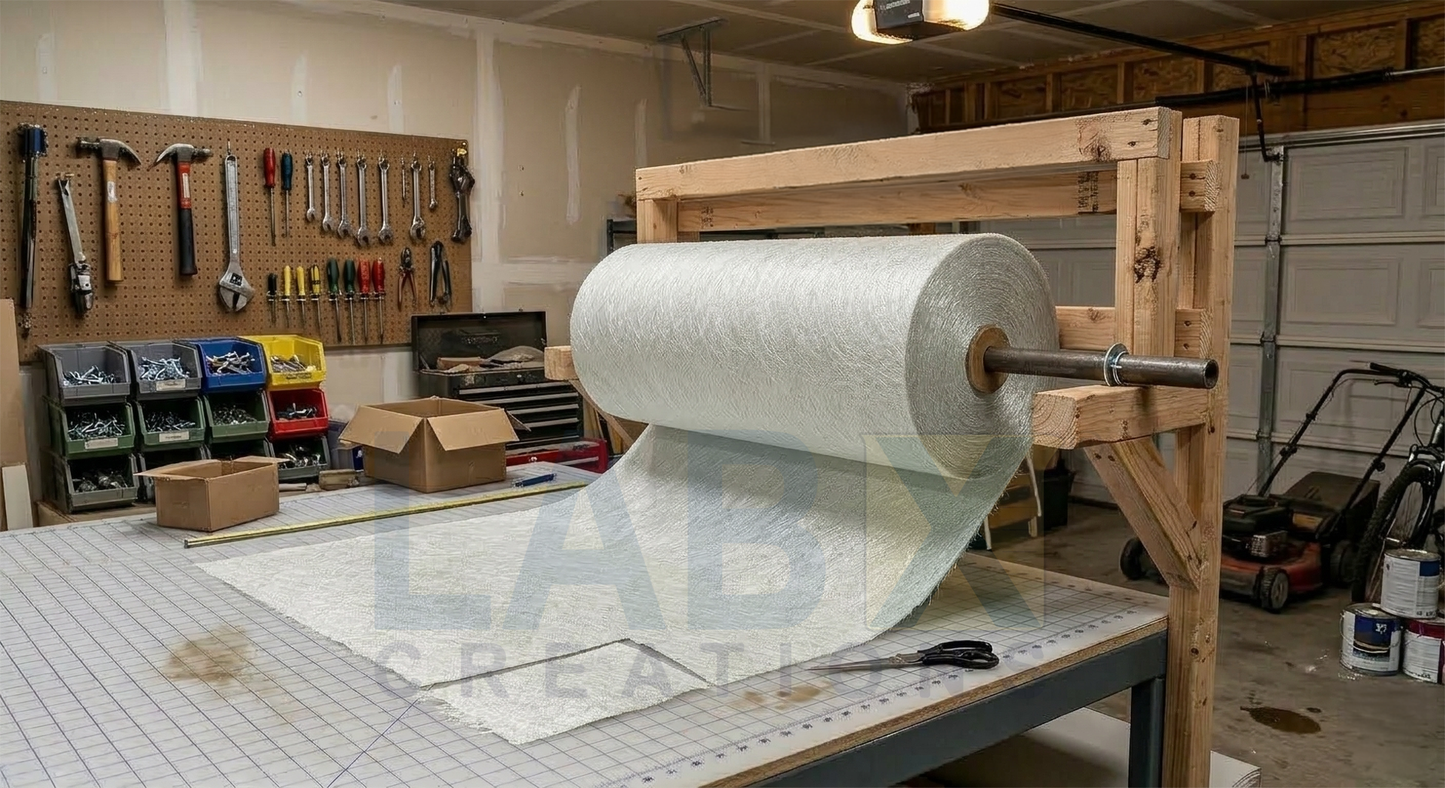 3/4oz Fiberglass Chopped Strand Mat 50" Wide x full roll, Durable & Strong CSM Cloth Repair, Rebuild & Reconstruct Interior Products or Automotive and Marine.