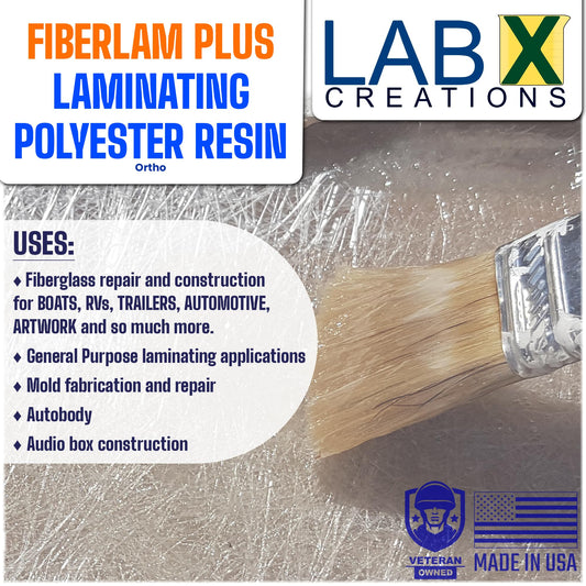 FIBERLAM Plus 1-10G Polyester Resin 1-10 Gallon +MEKP Hardener; Low Viscosity Coating for Laminating Fiberglass mat/Biaxial/Cloth; Boat/RV/Automotive/Canoe/Surfboard| 24-36hr TACK Time