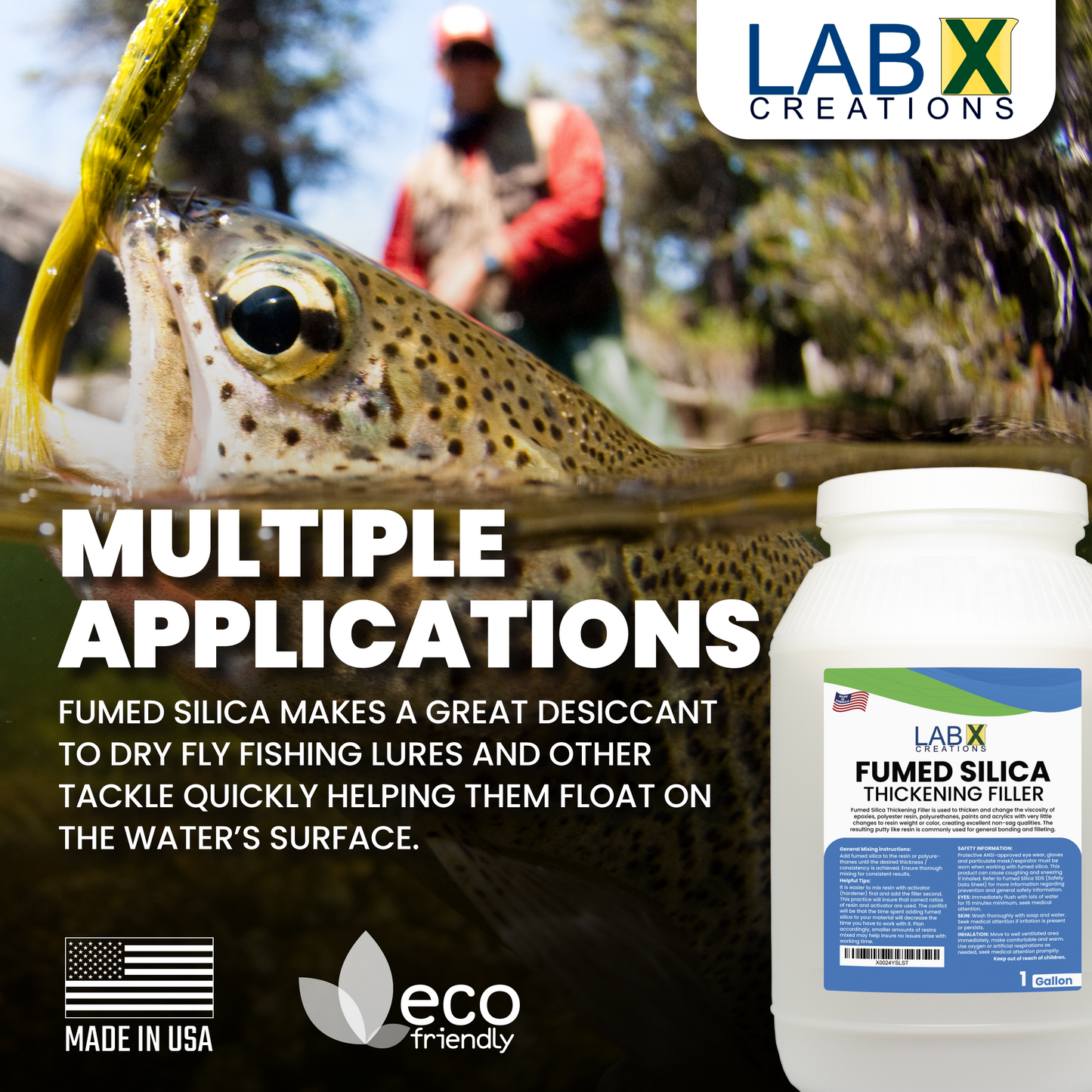 LXC FUMED SILICA 10lb bag white powder super strength thickener, for epoxy, polyester, fiberglass resin, adhesive, paint systems, thickening agent, sealant, silicone, hydrophilic, Fishing Fly Flotant