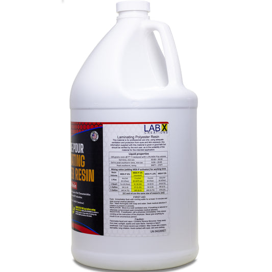 Premium Polyester Resin 1 Gallon + MEKP Catalyst, Low Viscosity Coating for Laminating Fiberglass mat,Biaxle&Cloth for ext/Interior of Boats,Canoe,RV,Car,Truck,Tailer,Surfboards; Hard NONTACKY Finish