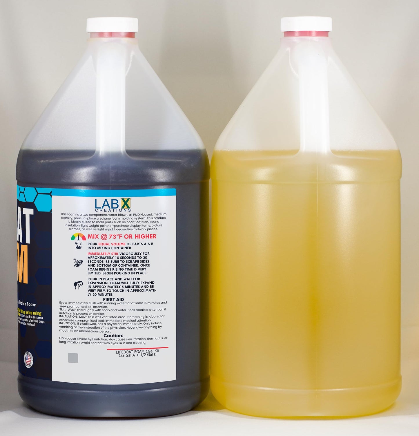 Lifeboat Urethane Pour Foam - 2lb Density - 55 Gallon drum Kit 2-Part Closed Cell Rigid Pour Foam - Fast-Acting Formula - Great for Boat Buoyancy, Flotation, Filling, Soundproofing, & Insulation